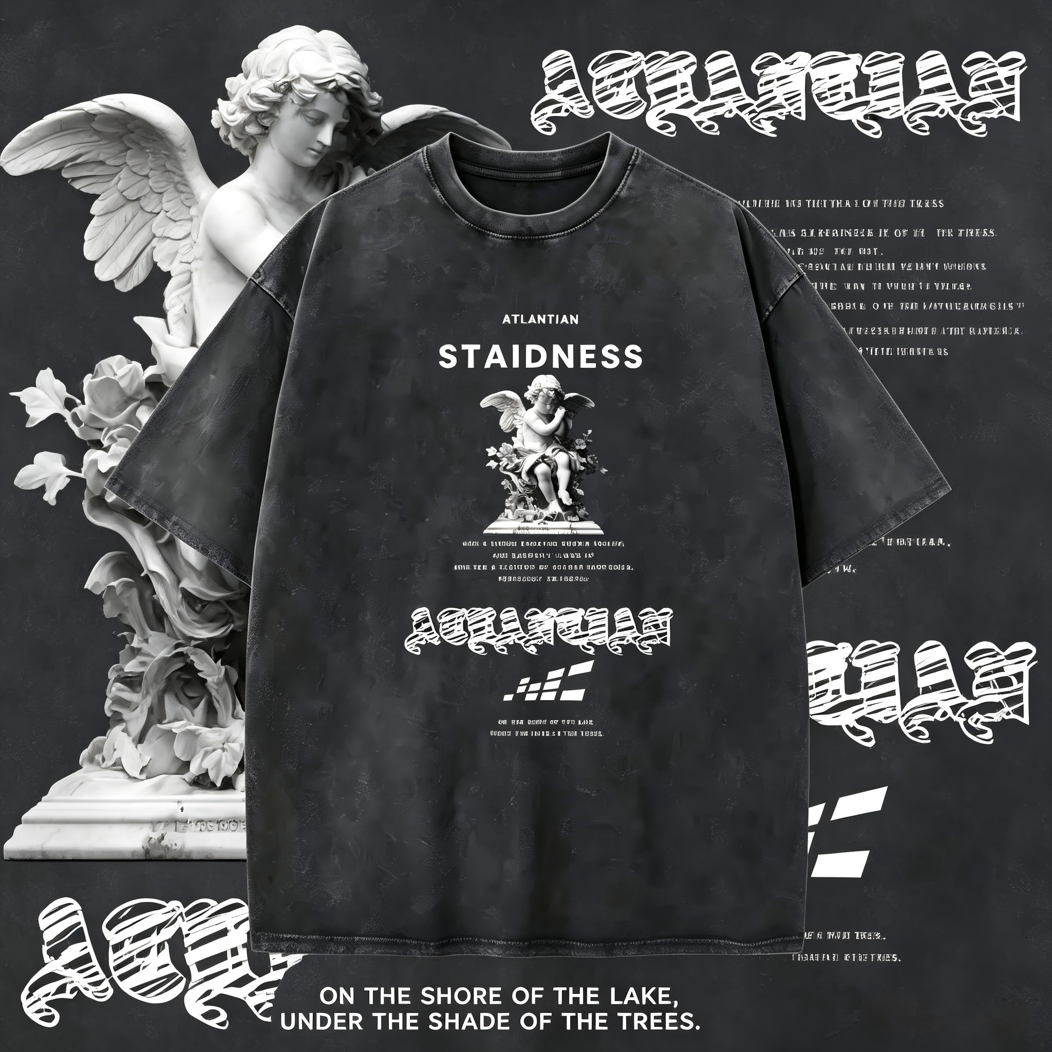 Street Fashion Theme - Sculpted Angel Series Themed Print Vintage