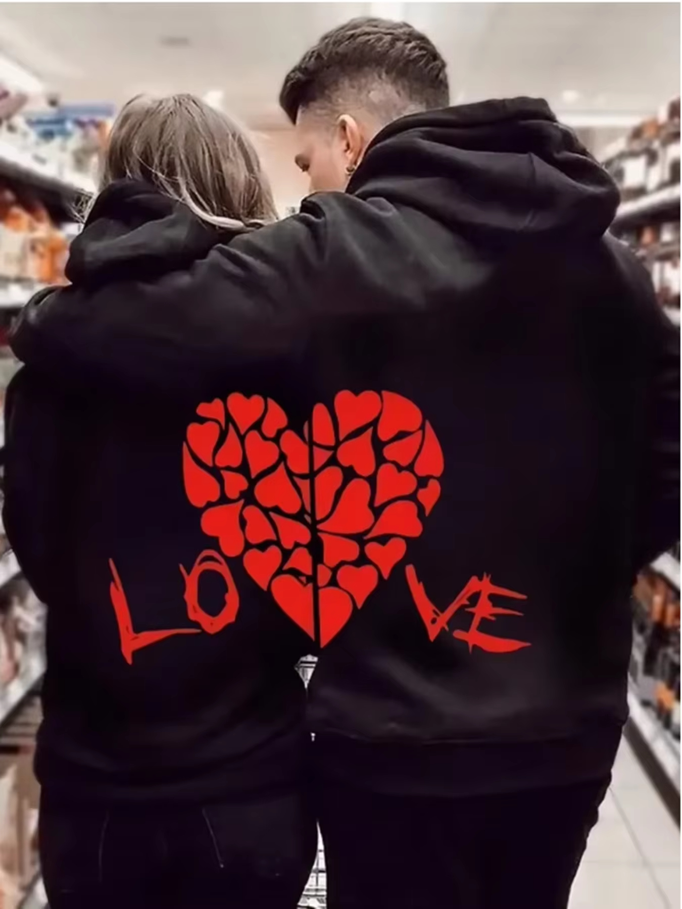 Street Fashion Couple - Love Print Men's and Women's Long
