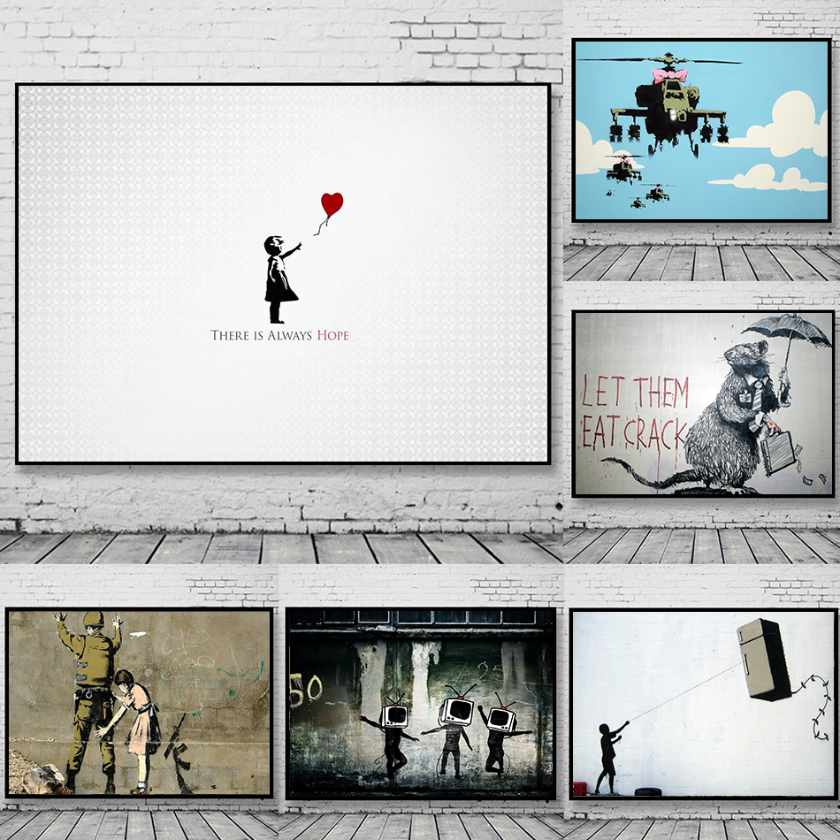 Street Fashion Poster - Banksy Abstract Street Graffiti Art Canvas