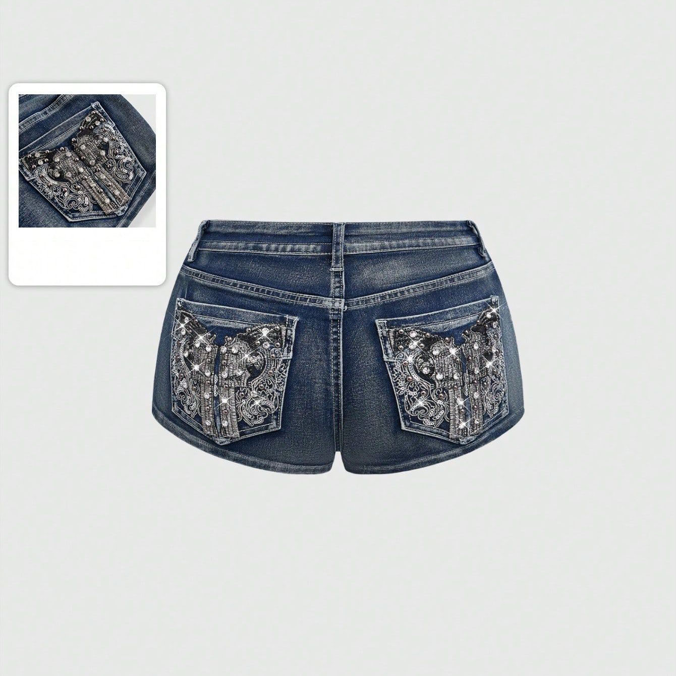 Summer Rhinestone Embroidered  - Street Fashion Jeans recension och pris