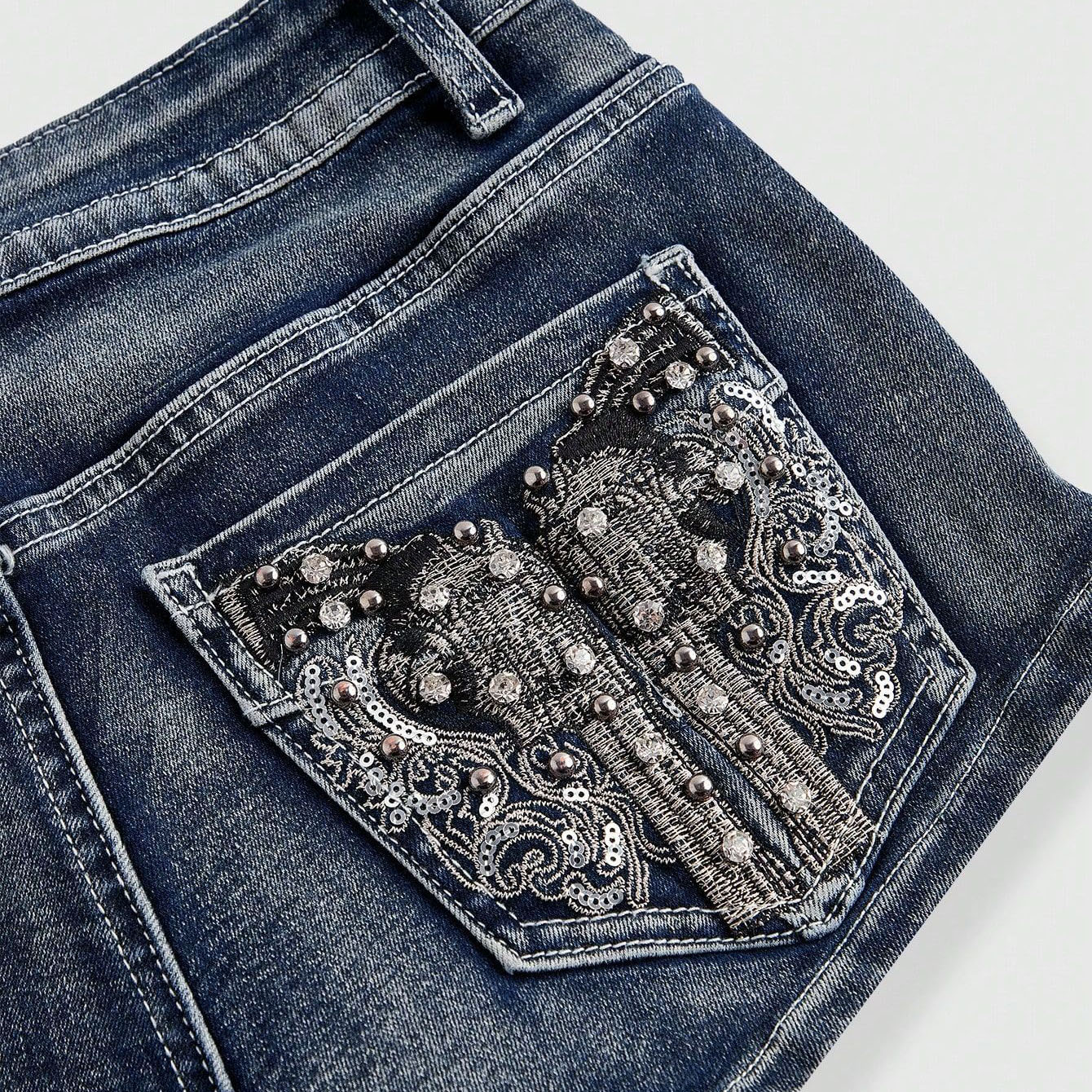 Summer Rhinestone Embroidered  - Street Fashion Jeans recension och pris