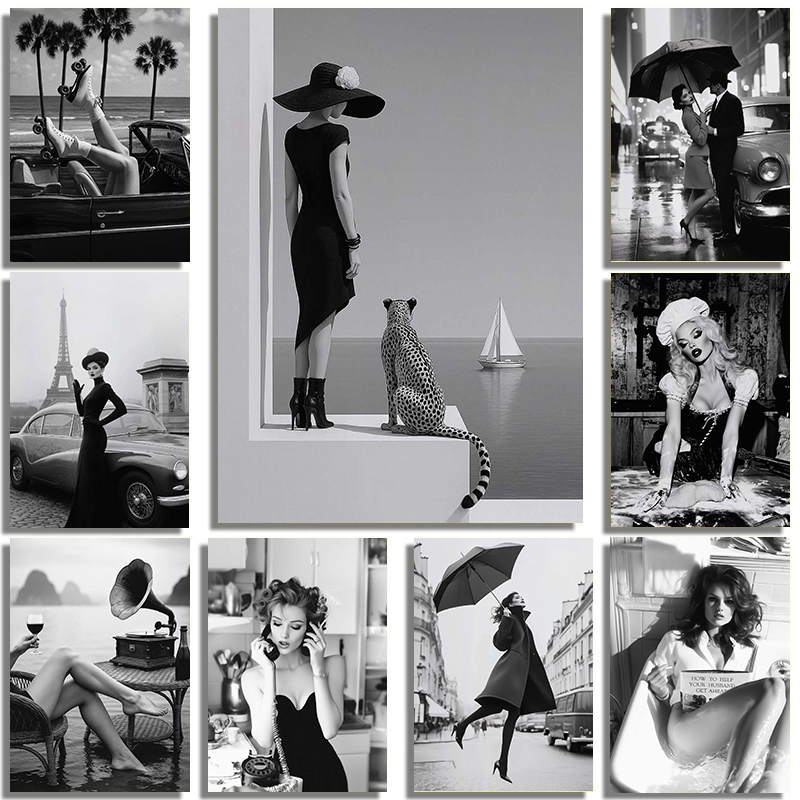 Black And White Fashion Street - Street Fashion Poster recension och pris