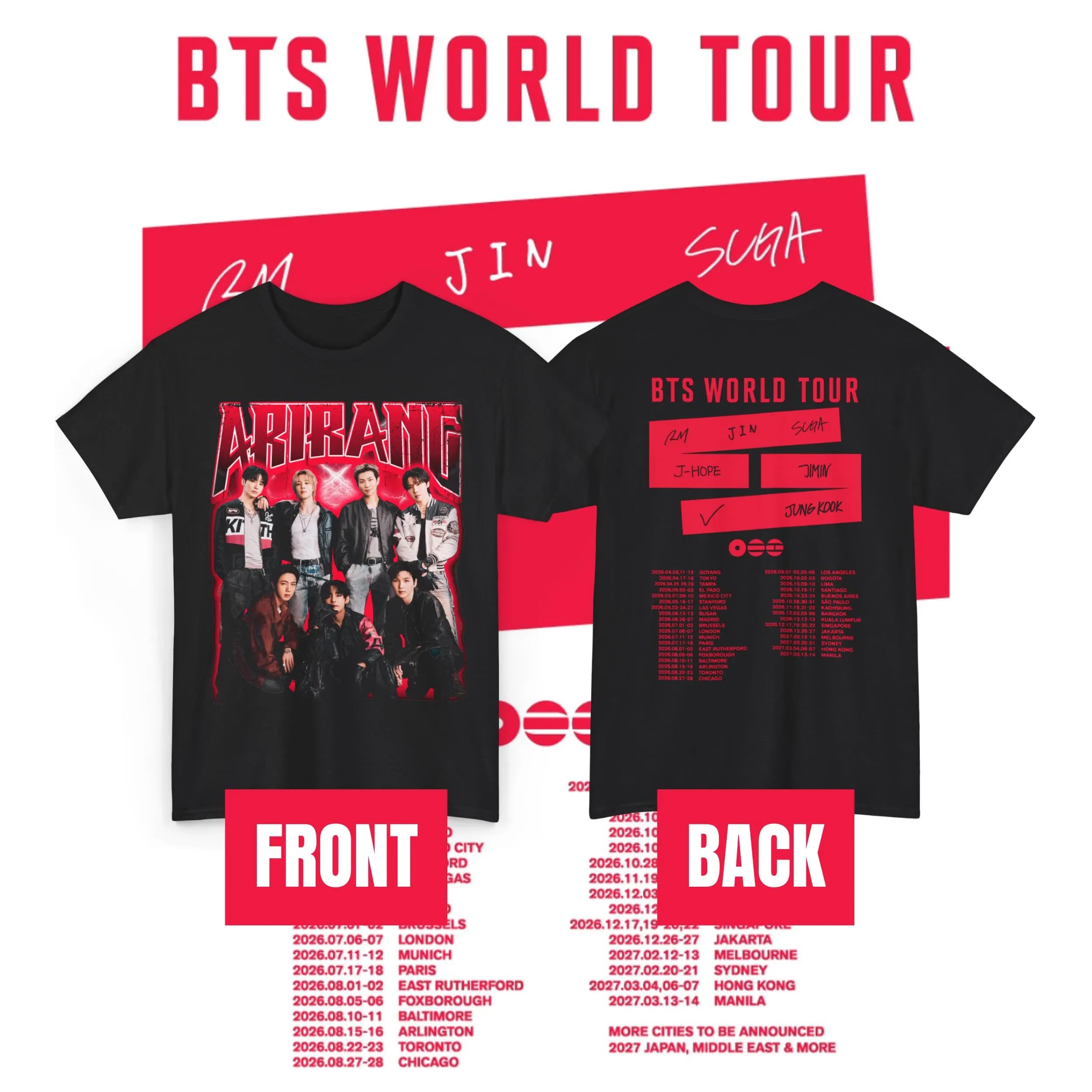BTS Arirang World Tour Double- - Street Fashion Kpop recension och pris