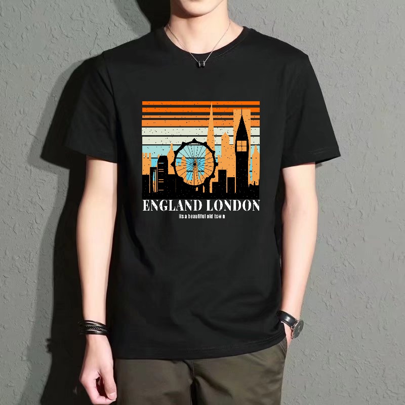 Men's Black Round-Neck Short-S - Street Fashion In London recension och pris