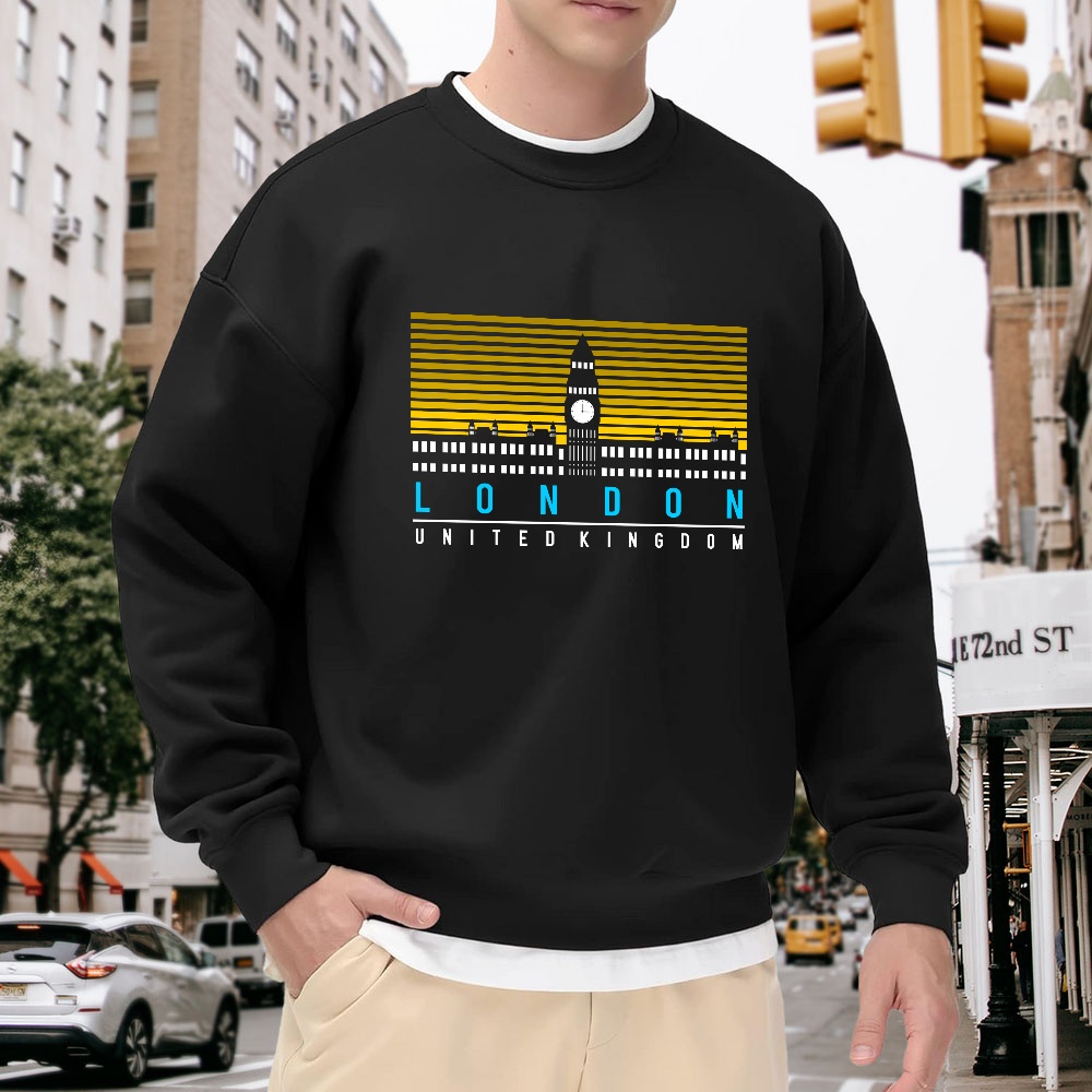 Men's Black Crew Neck Loose Sw - Street Fashion In London recension och pris