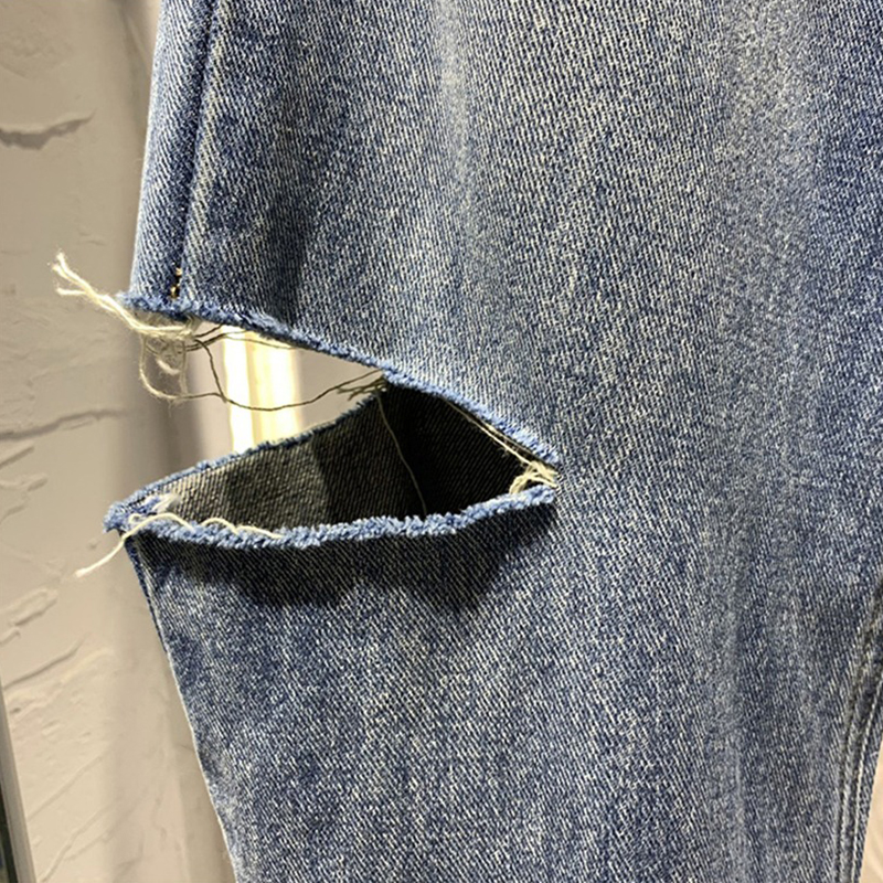 Summer Women Ripped Jeans High - Street Fashion Jeans recension och pris