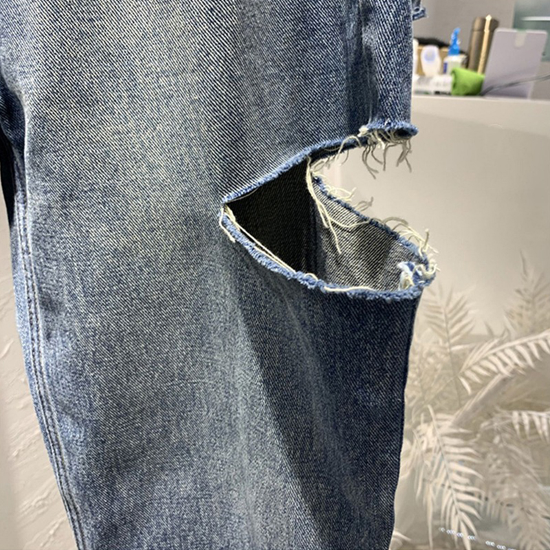 Summer Women Ripped Jeans High - Street Fashion Jeans recension och pris