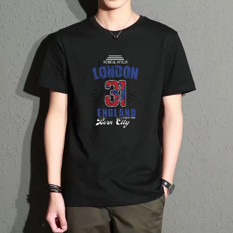 Men's Black Round-Neck Short-S - Street Fashion In London recension och pris