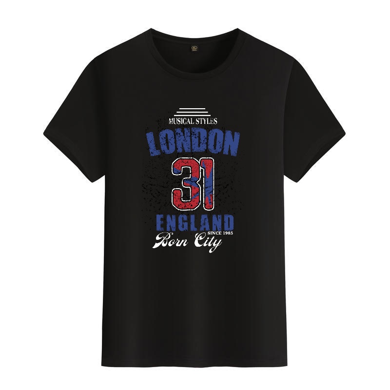 Men's Black Round-Neck Short-S - Street Fashion In London recension och pris