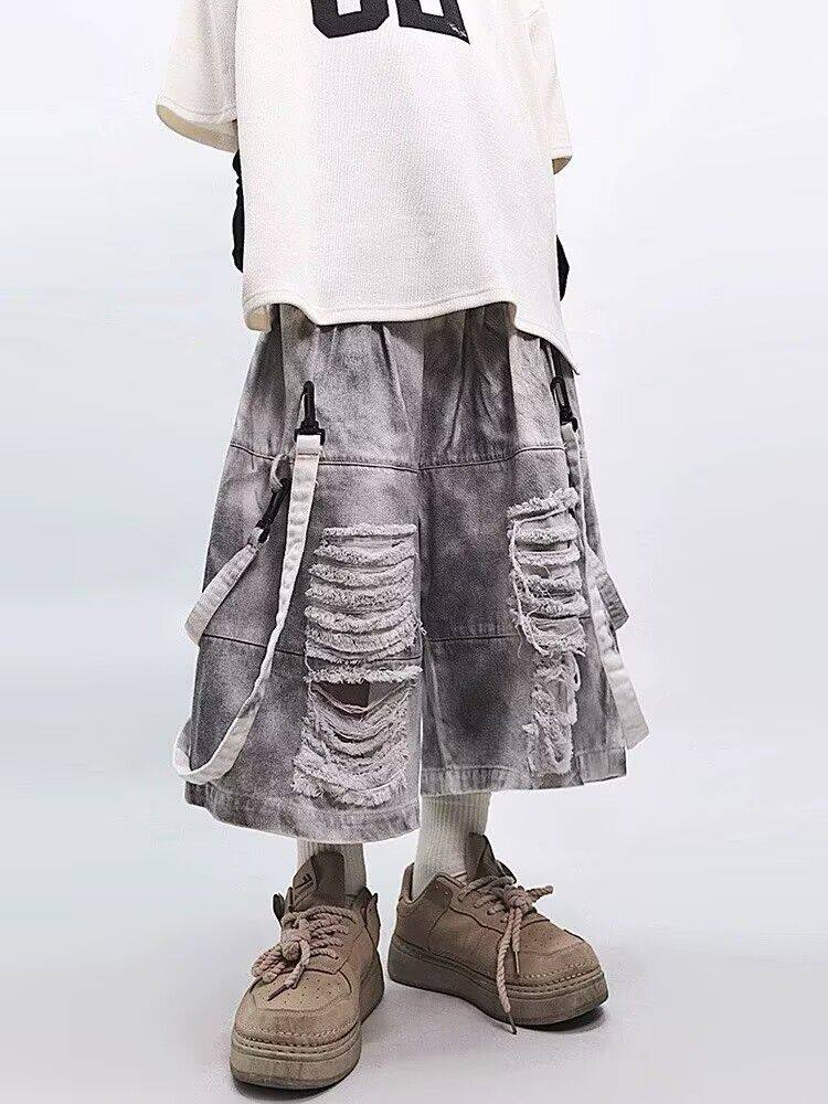 Retro Hip-hop Men's Ripped Jea - Street Fashion Jeans recension och pris